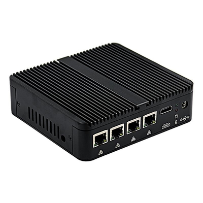 كمبيوتر Intel Celeron J4125 Fanless Mini PC 4 I210 / I211 جيجابت إيثرنت منفذ Mini Firewall PC