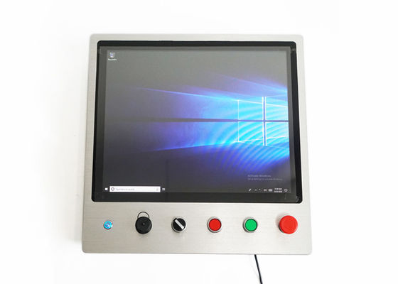 سعر جيد 35W 300cd / m2 7x24 لوحة التحكم الصناعية مع زر الطوارئ متصل